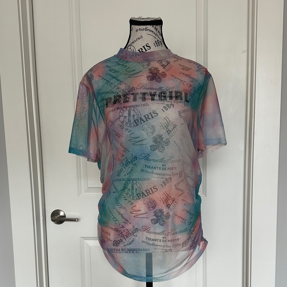 SHEIN Multicolor Sheer Mesh Fabric